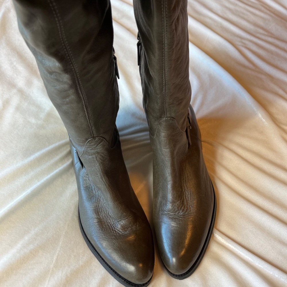 Anthropologie Schutz over the knee lamb leather boots sz 39 / 8.5 taupe